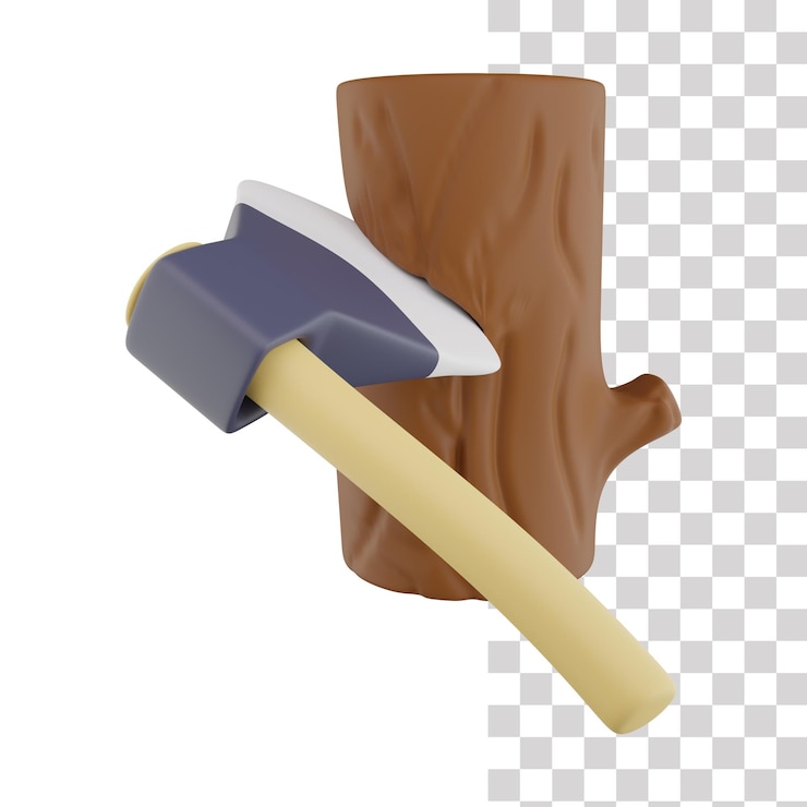 PSD chop wood 3d icon