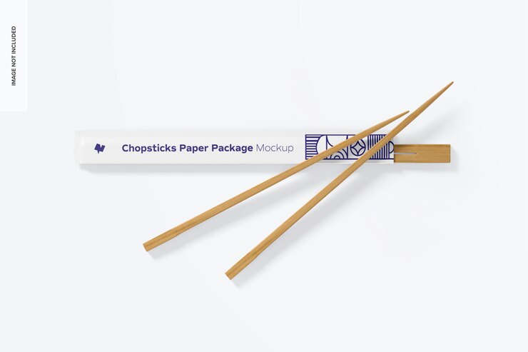 PSD chopsticks paper package mockup