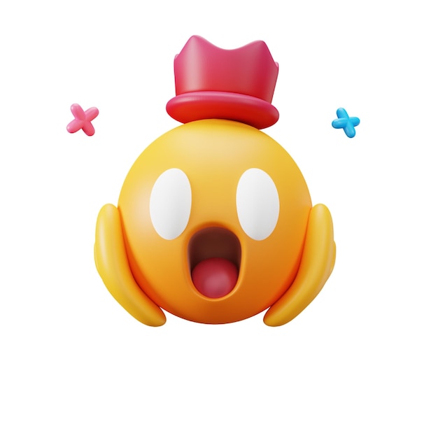 PSD choque ícone 3d para festa emoji