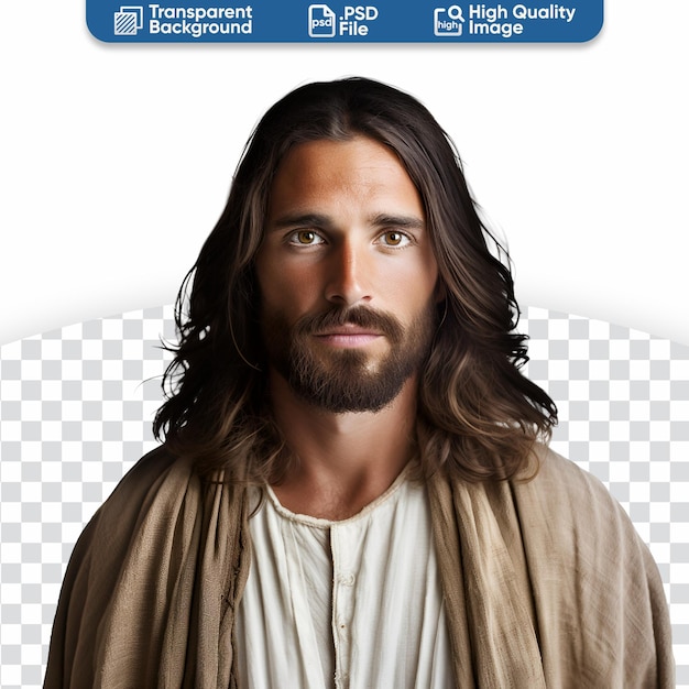 PSD le christianisme incarné dans une photo rapprochée de jésus-christ, le sauveur de l'humanité.