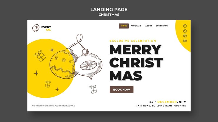 PSD christmas concept landing page template