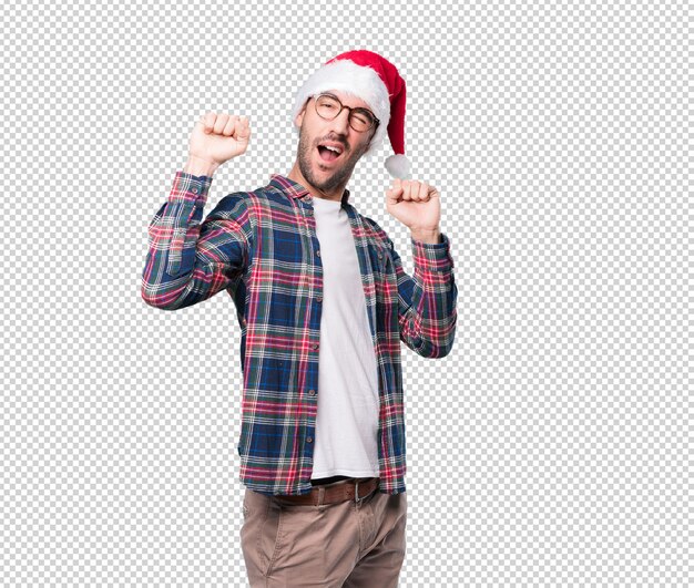 Christmas concepts - Young man gesturing