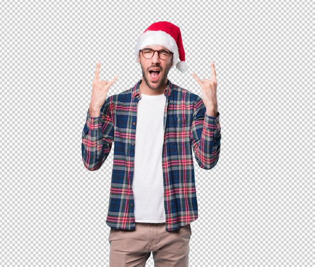 Christmas concepts - Young man gesturing