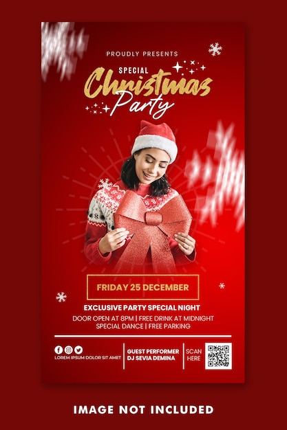 PSD christmas night party social media post instagram stories vorlage