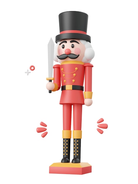 Christmas nutcracker Christmas theme elements 3d illustration