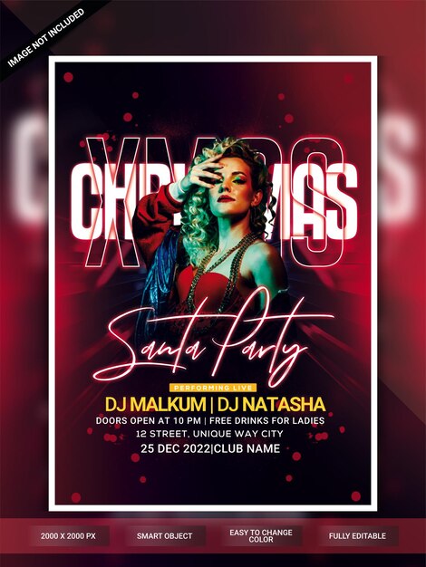 Christmas party flyer vorlage