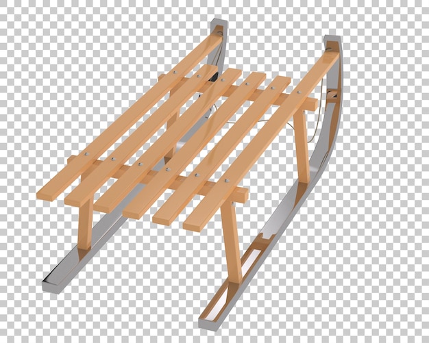 christmas sled on transparent background 3d rendering illustration