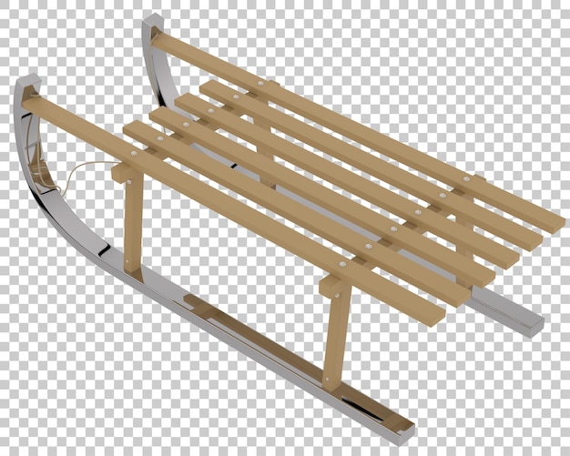 christmas sled on transparent background 3d rendering illustration