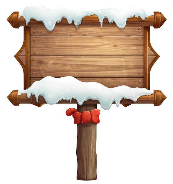 PSD christmas wooden sign blank with 3d snow ilustração gerada pela ia