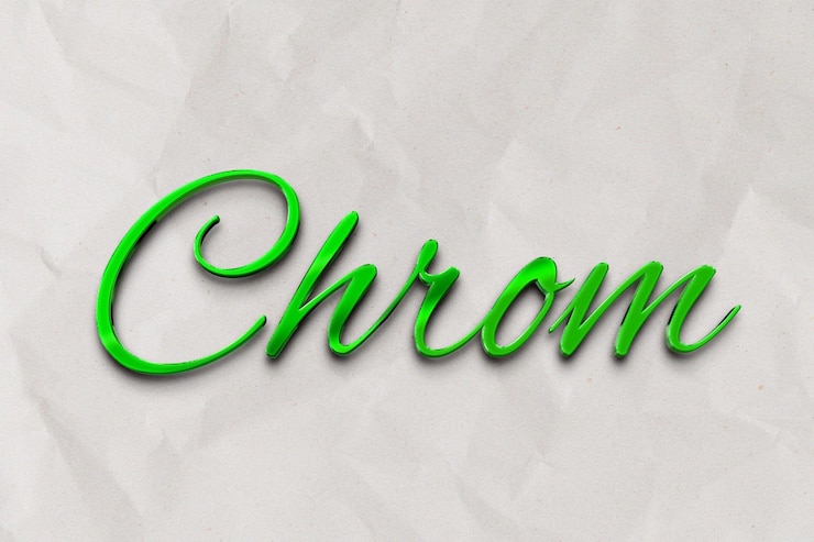 PSD chrom green text effect