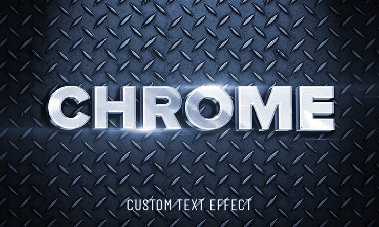 PSD chrom-guss-arteffekt des modells 3d glänzender