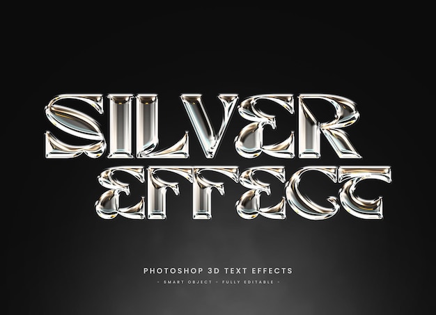 Chrom-Metall-Silber-Texteffekt