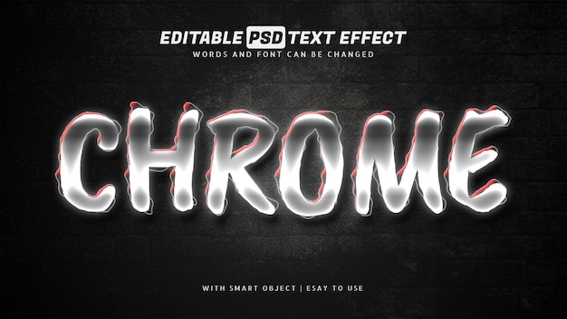Chrom-Silber-Lichttext-Effekt bearbeitbar