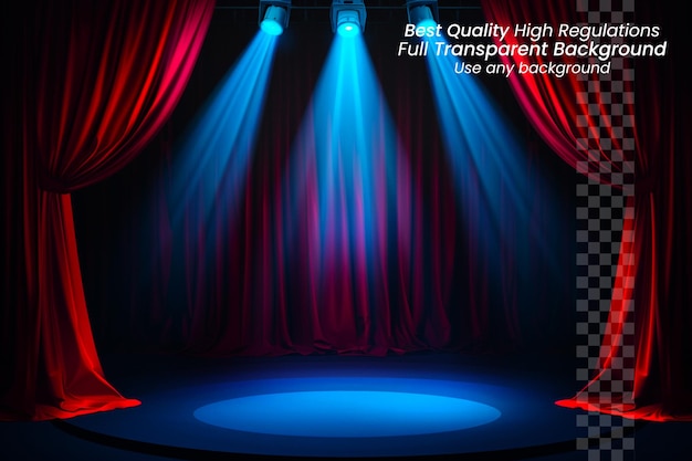 PSD chromatic spotlight spectacle dazzling stage lighting showcase on transparent background