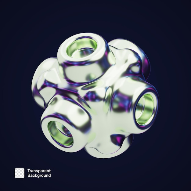 Chromatische 3D-Abstrakte Form PNG-Vorlage