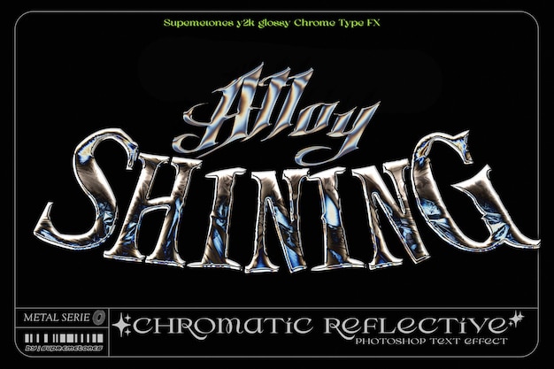Chromatische reflektierende Photoshop-Text-Effekte