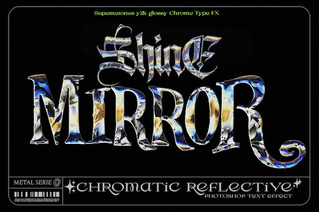 Chromatische reflektierende Photoshop-Text-Effekte
