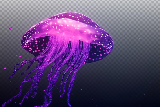 Chromatoforo 3D viola luminoso che galleggia sullo sfondo scuro