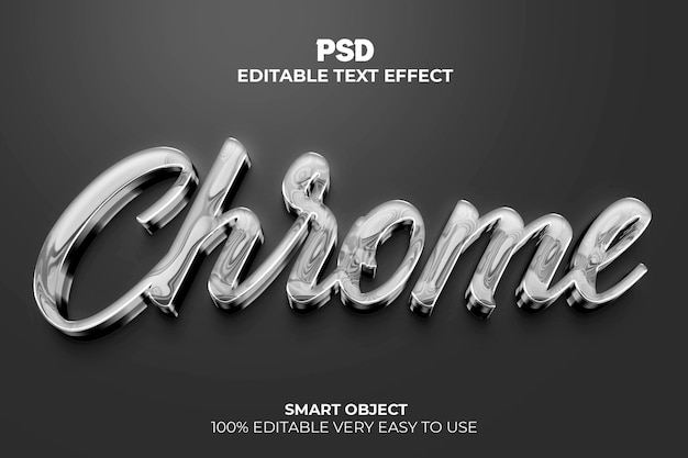Chrome 3D bearbeitbare Photoshop-Text-Effekt-Stil