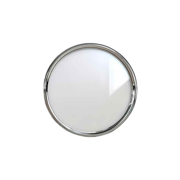 chrome circle frame with white background modern minimalist design element