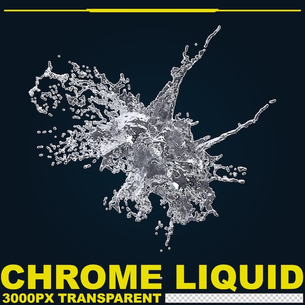 PSD le chrome liquide futuriste forme métallique abstraite rendu 3d