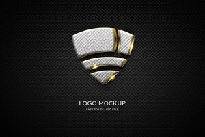 Chrome de maquette de logo de luxe