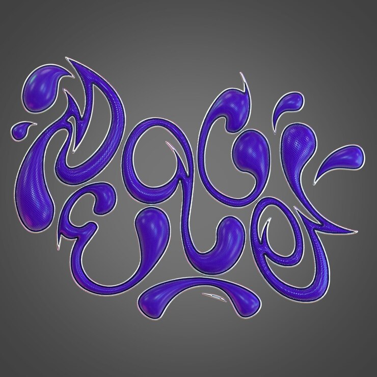 PSD chrome rendering 3d