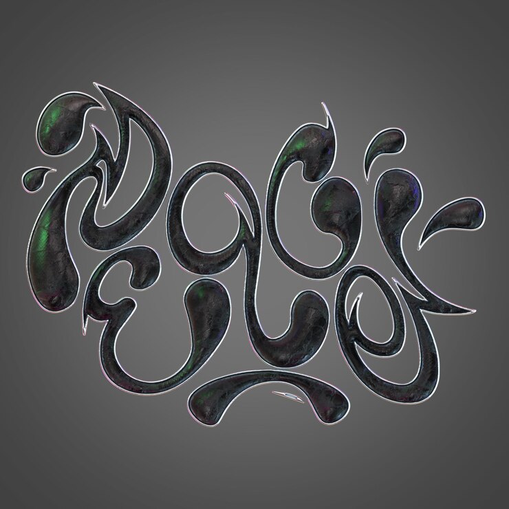 PSD chrome rendering 3d