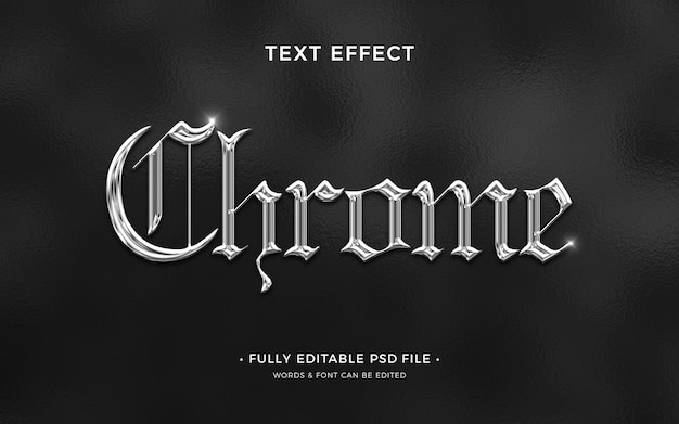 chrome text effect