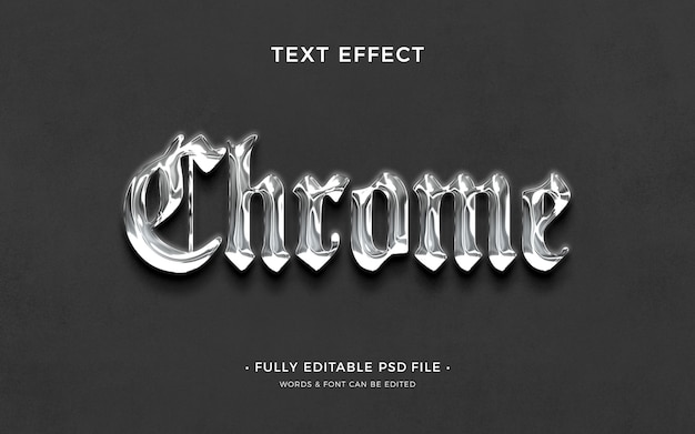 PSD chrome-texteffekt