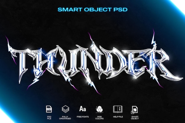 Chrome Thunder Lighting-Texteffekt