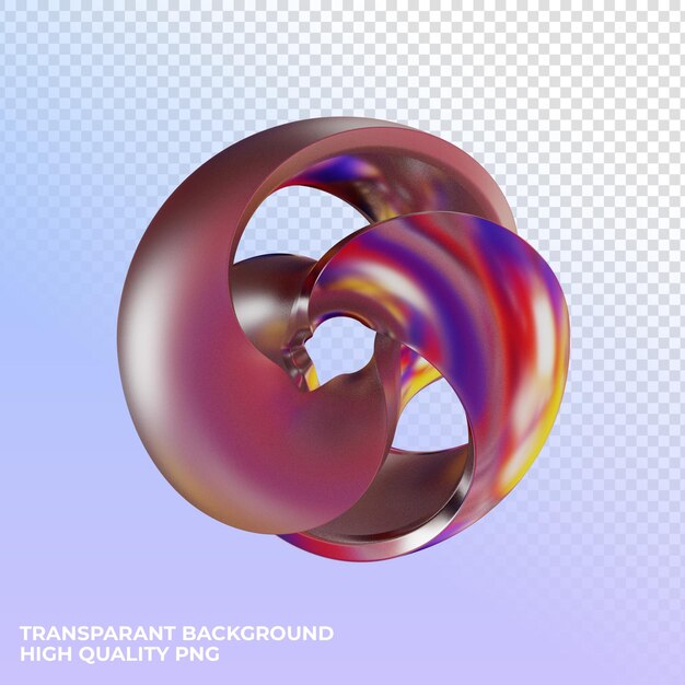 Le chrome transparent PSD rend la forme