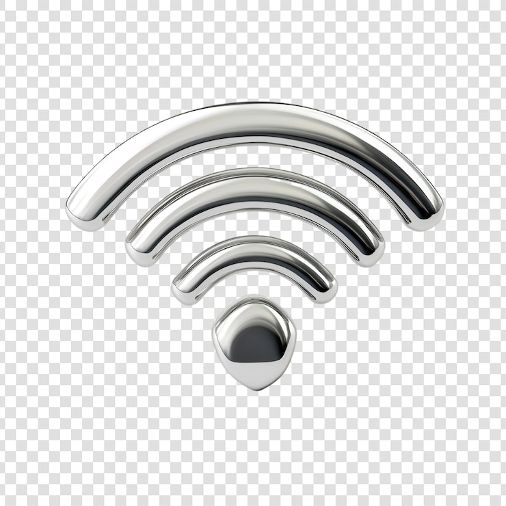 PSD chrome wifi simbolo rete wireless tecnologia del segnale connessione a internet