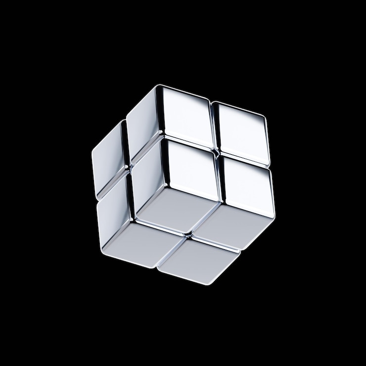 PSD chrome y2k 3d abstract png-formvorlage