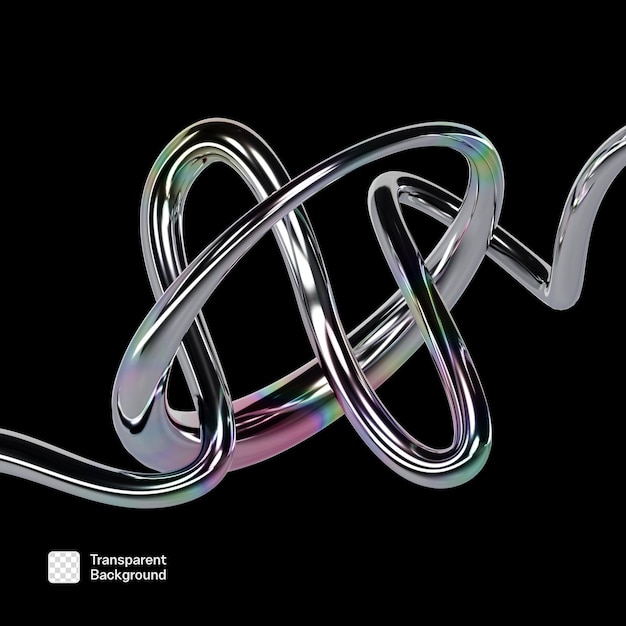 Chrome Y2K Abstract Element PNG Vorlage