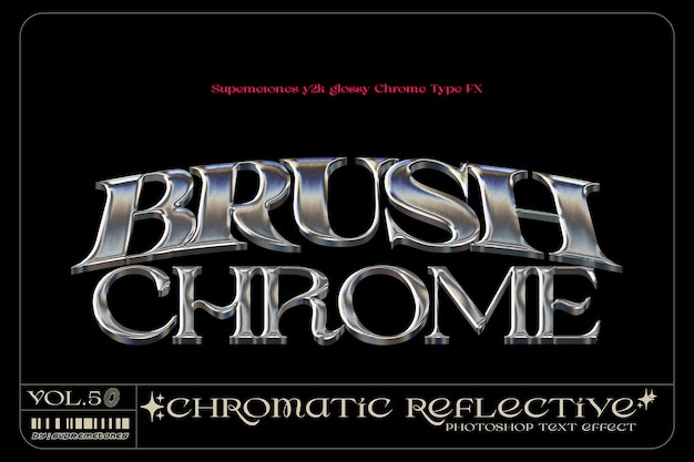Chromglänzender 3D-Effekt mit hoch reflektierendem Metalltext