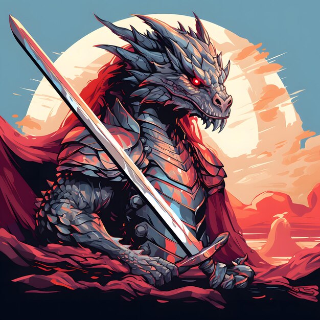 PSD chroniques illustrées du chevalier guerrier dragon