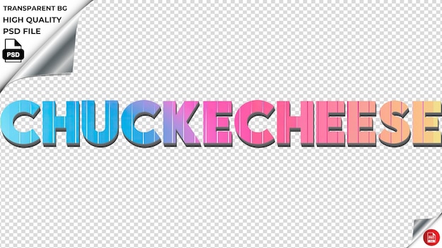 PSD chuckecheese tipografía arco iris de colores texto de textura psd transparente