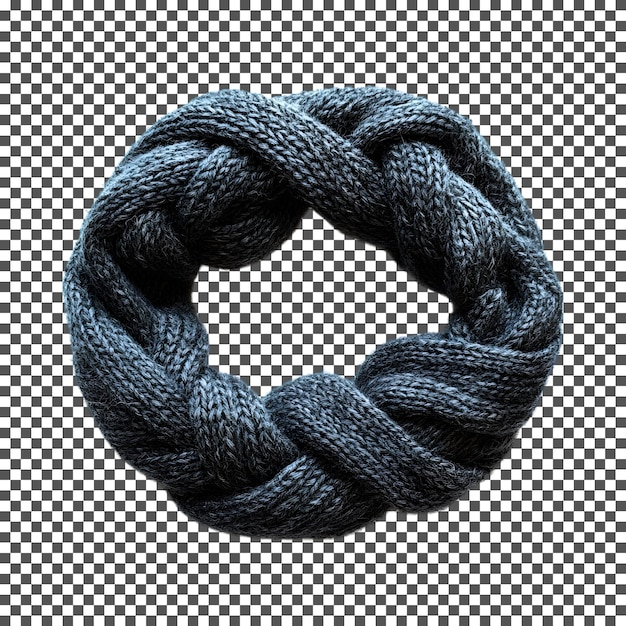 Chunky Knit Gray Infinity Schal isoliert auf durchsichtigem Hintergrund