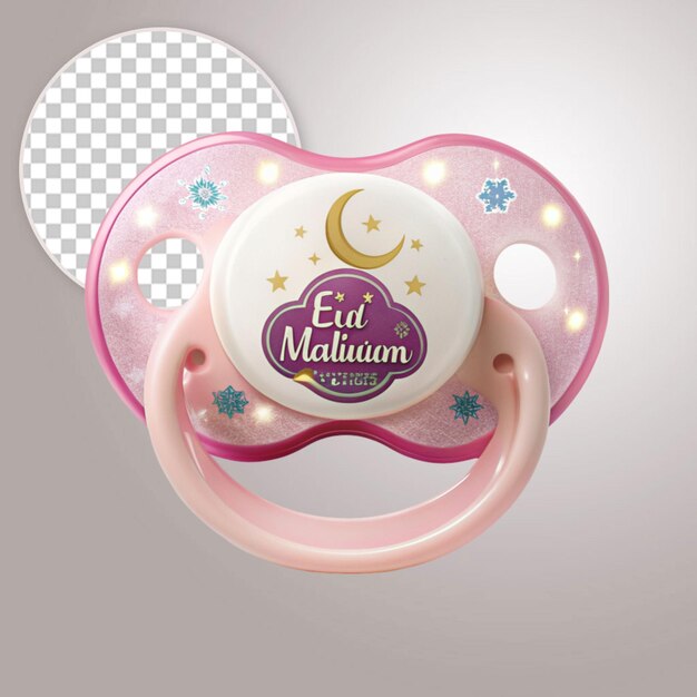 PSD chupetes para bebés o el pezón de eid mubarak en un fondo transparente