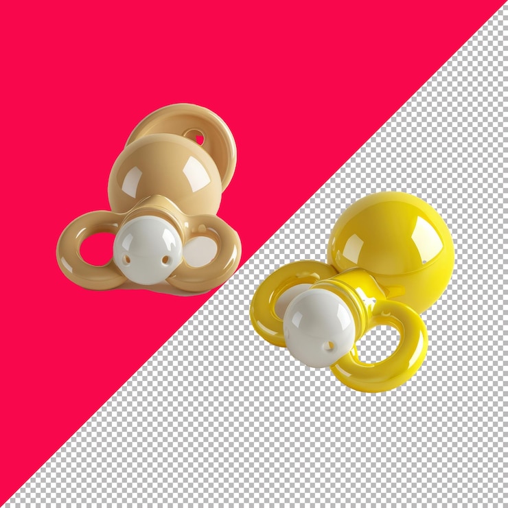 PSD chupetes de bebê bonitos 3d isolado render transparente de fundo png psd