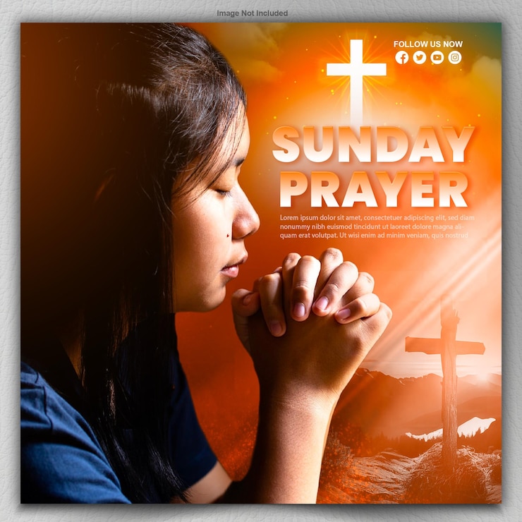 PSD church religion social media poster design template