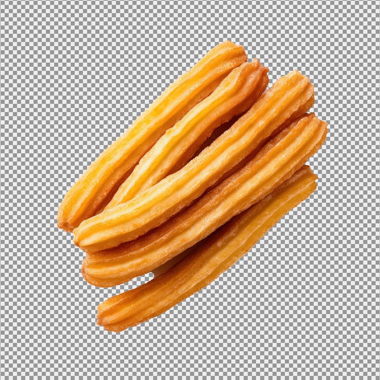 PSD churros apilados y aislados sobre un fondo blanco