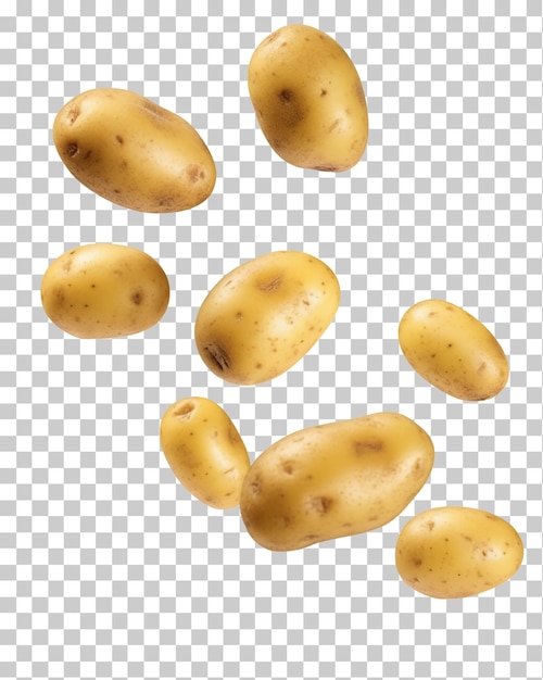 PSD chute de pommes de terre fraîches isolées sur fond transparent ou blanc png