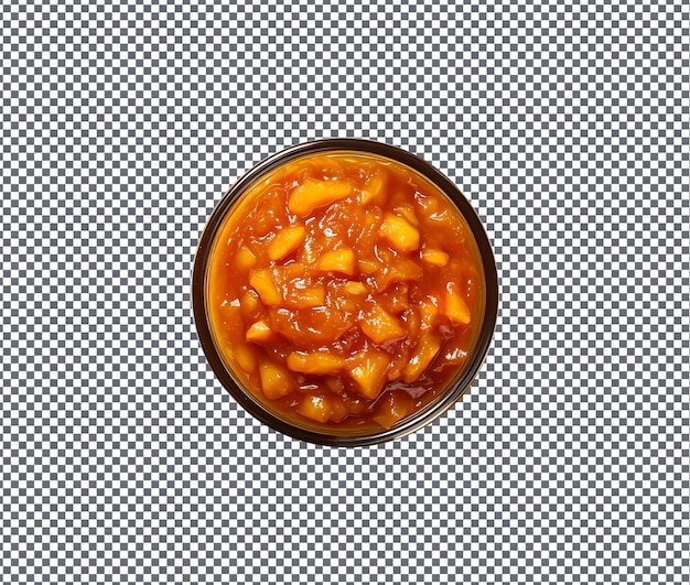 Chutney de mango delicioso aislado en un fondo transparente