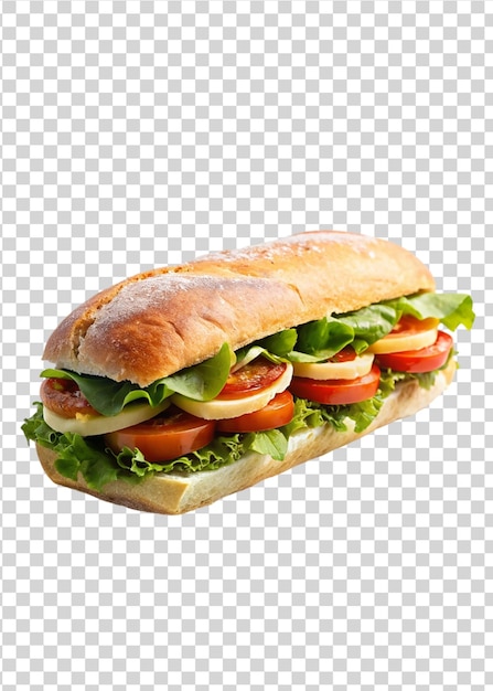 PSD ciabatta-sandwich auf durchsichtigem hintergrund