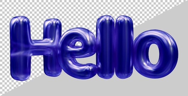 Ciao design del testo con stile effetto moderno 3d