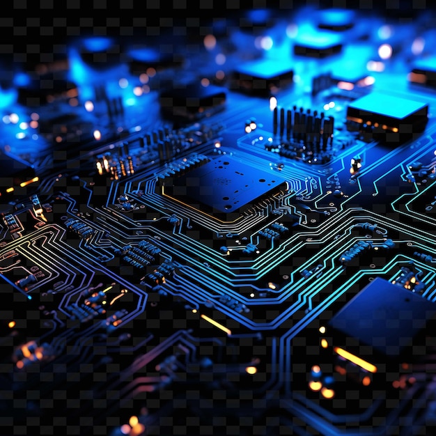 PSD cibernético líneas cibernéticas patrones de placa de circuito png eléctrico formas y2k artes de luz transparente