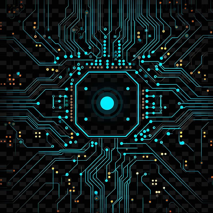 PSD cibernético líneas cibernéticas patrones de placa de circuito png eléctrico formas y2k artes de luz transparente