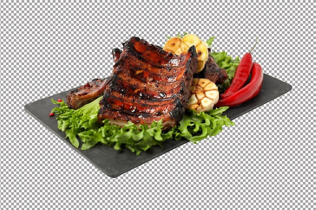 Cibi fritti gustosi costole al barbecue carne fritta gustosa